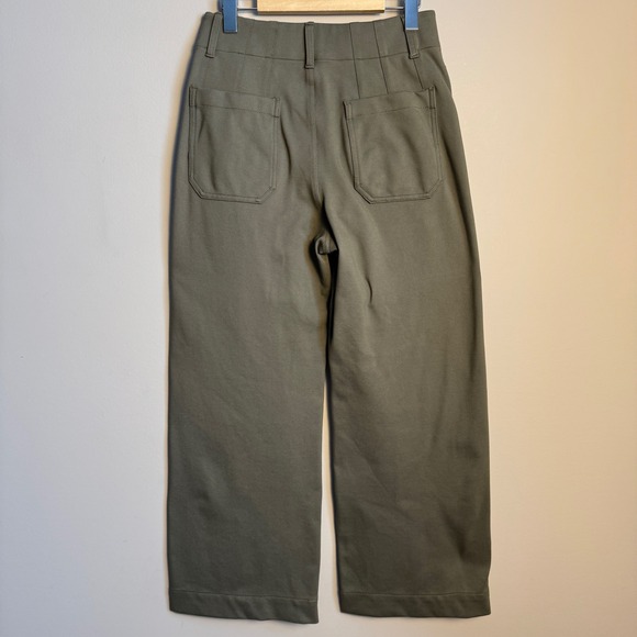 Anthropologie Maeve The Colette Crop Olive Forest Green Pants 28 High Rise - Picture 8 of 15